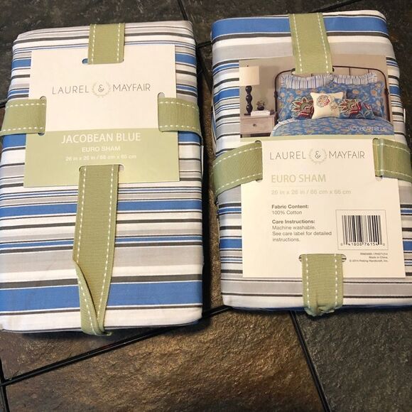 2 shams-Laurel & Mayfair Jacobean Euro Sham, 26 by 26 Inch NEW listing - Picture 2 of 4